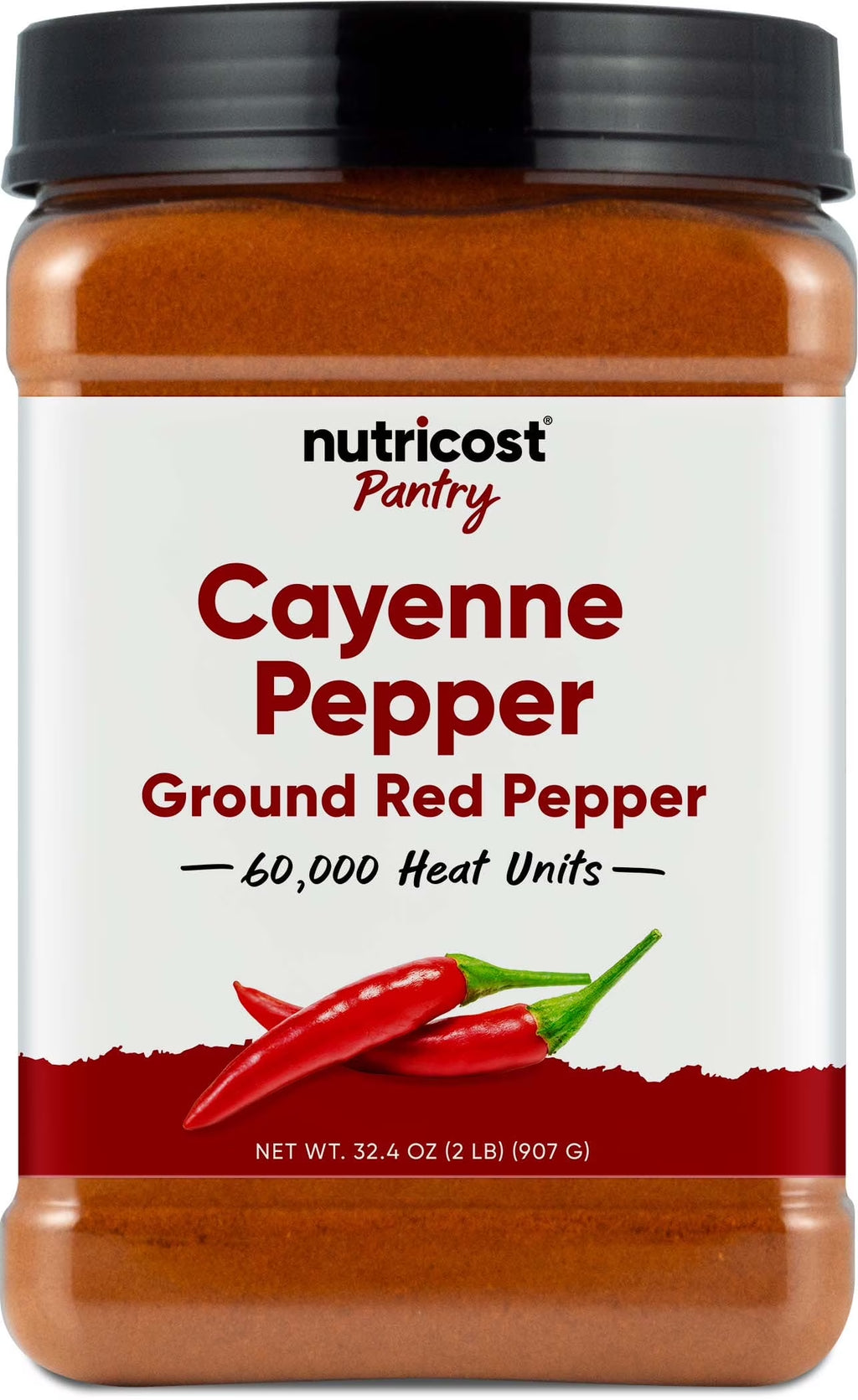 Cayenne Pepper (Ground Red Pepper Powder) 60,000 Heat Units - Vegan, Gluten-Free, Gmo-Free