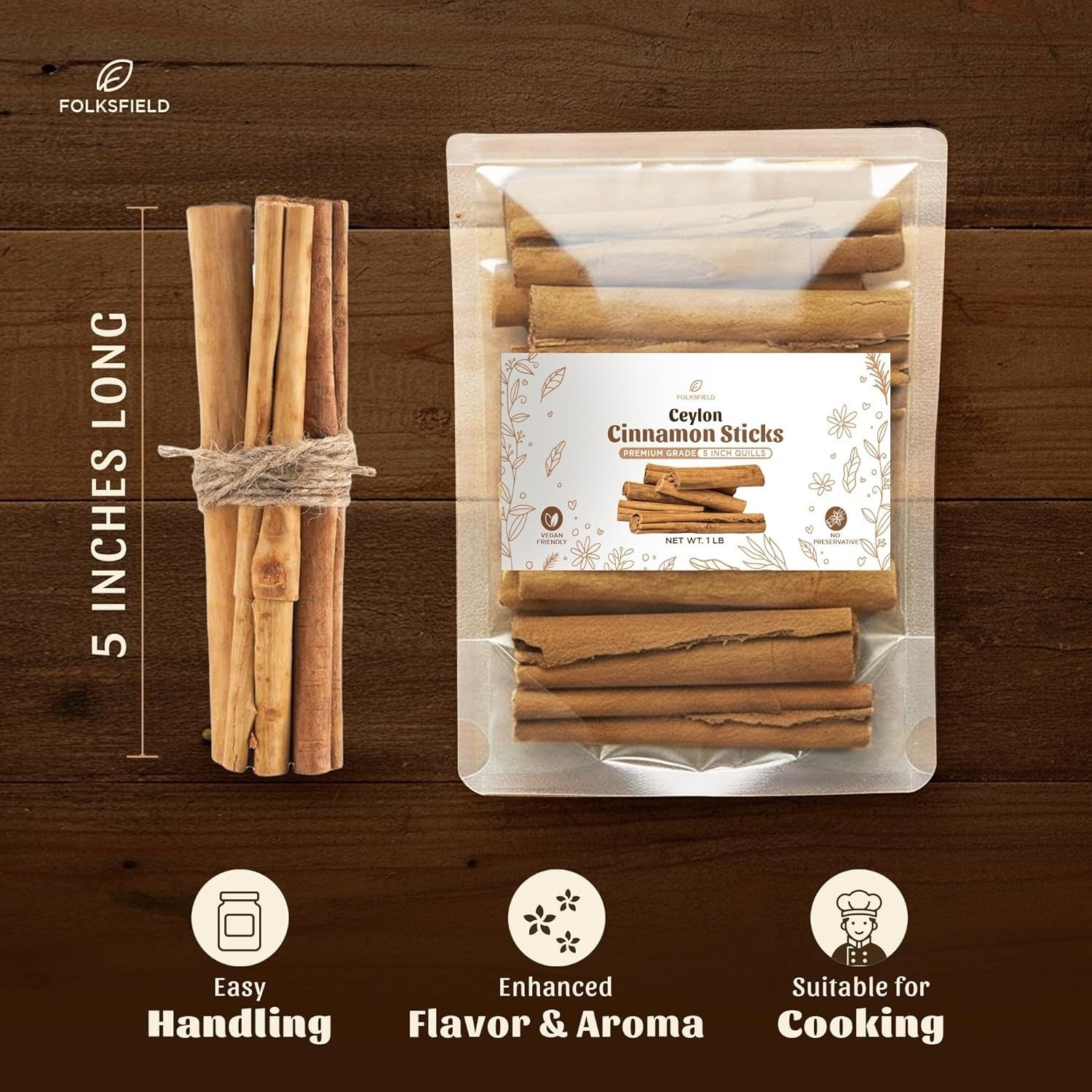 Organic Ceylon Cinnamon Sticks 8 Oz True Cinnamon from Sri Lanka Grade 5" Quills