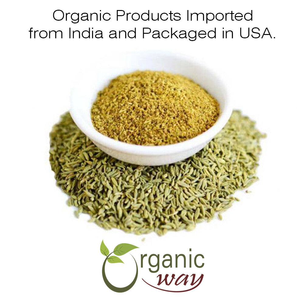 Organic Way Fennel Seed Powder- Gluten Free | USDA Certified 8 Oz (227 G)