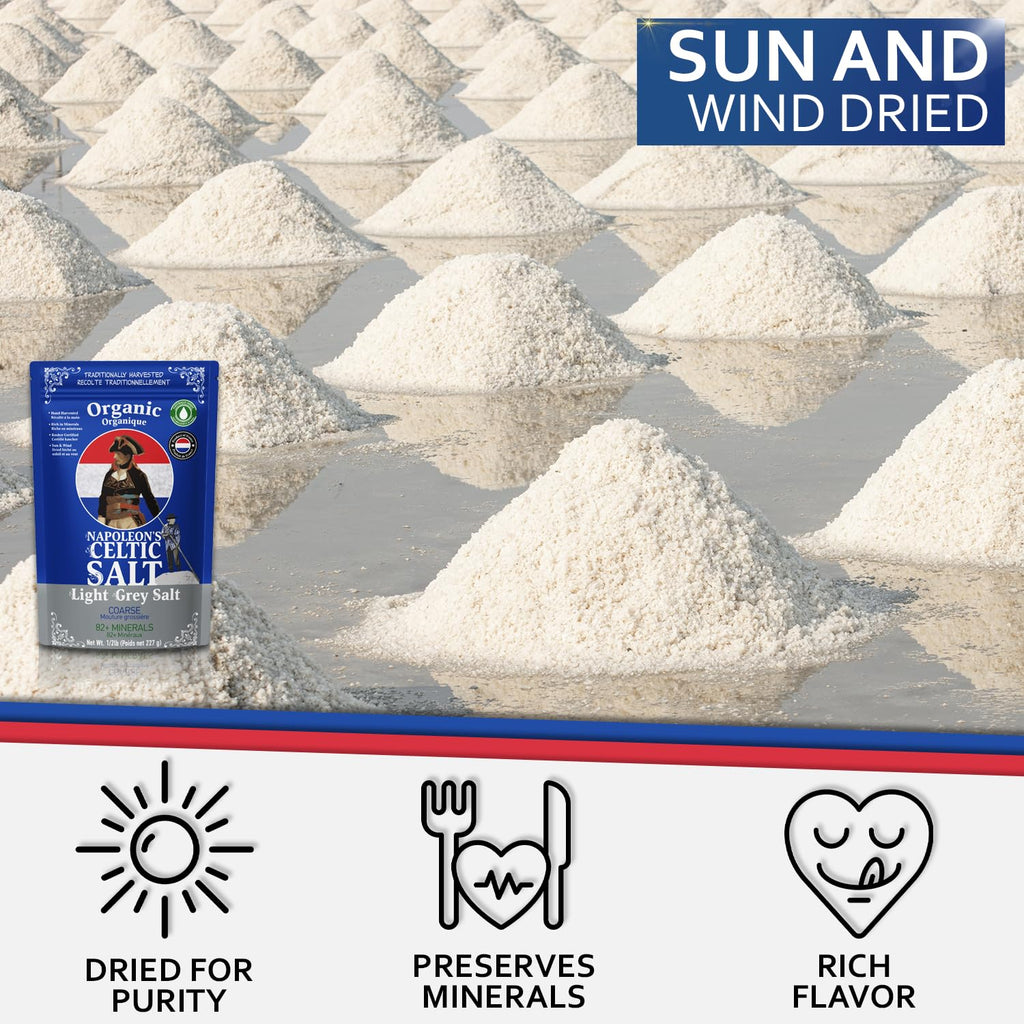 Napoleon'S Celtic Organic 82 Minerals Sea Salt Coarse, French Sea Salt, Grey Sal