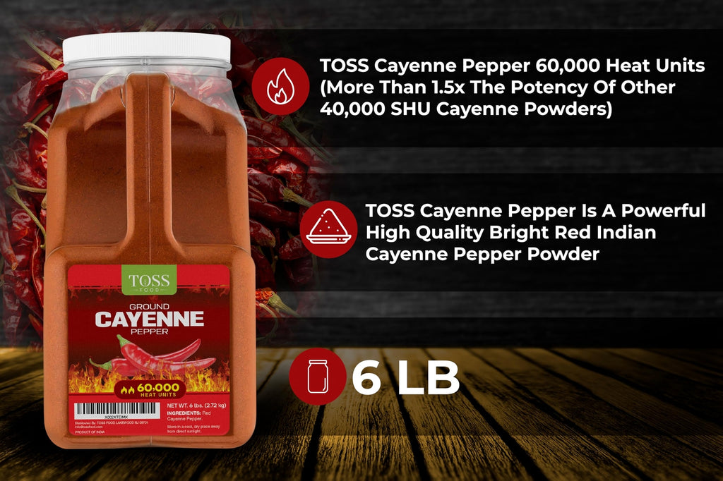 Extra Hot Cayenne Pepper Powder Bulk 60,000 Heat Units 6 LB, Ground Cayenne P...