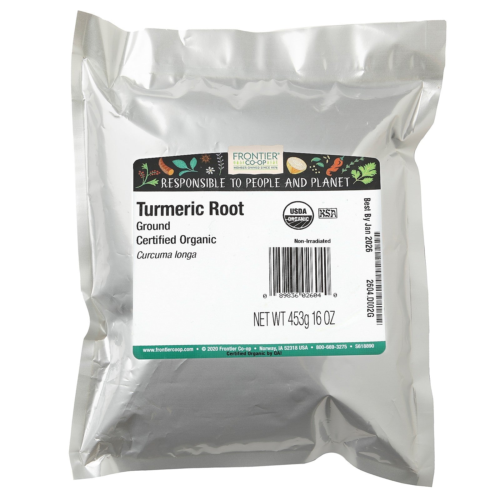 Organic Ground Turmeric Root, 16 Oz (453 G)