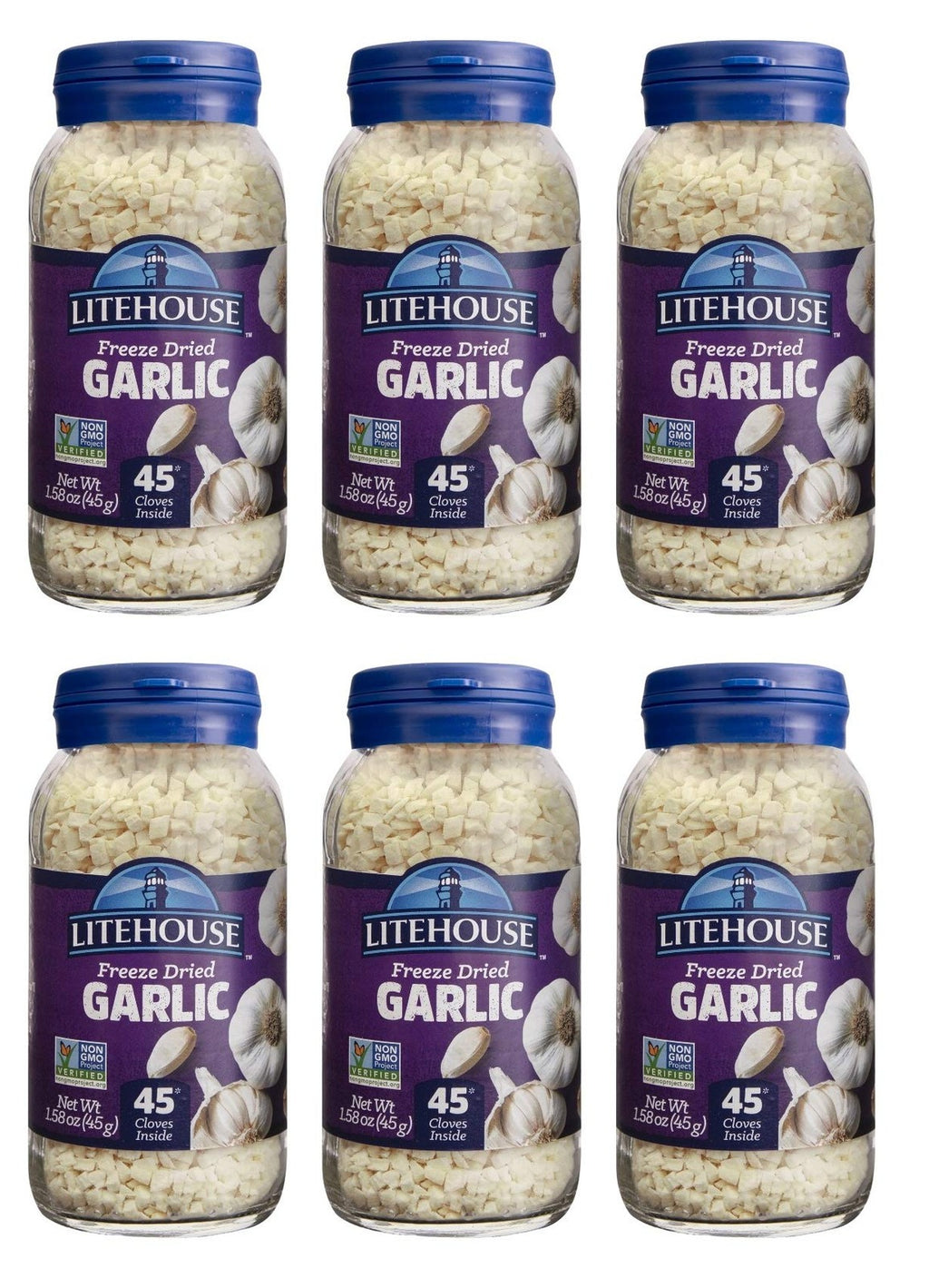 Litehouse Freeze Dried Garlic 1.58 Ounce Pack of 6 Non Gmo Gluten Free Vegeta...