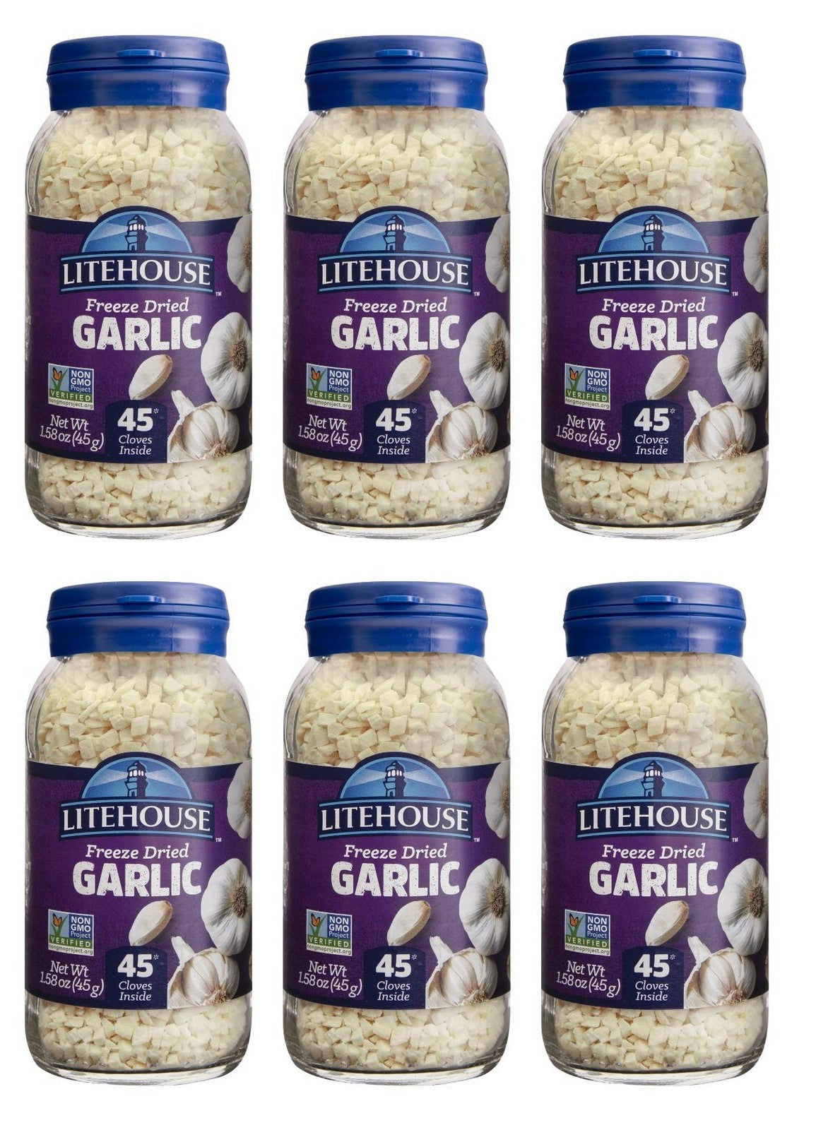 Litehouse Freeze Dried Garlic 1.58 Ounce Pack of 6 Non Gmo Gluten Free Vegeta...