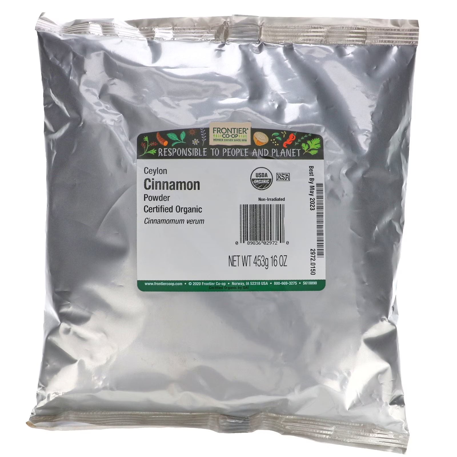 Certified Organic Ceylon Cinnamon Powder, 16 Oz Bag
