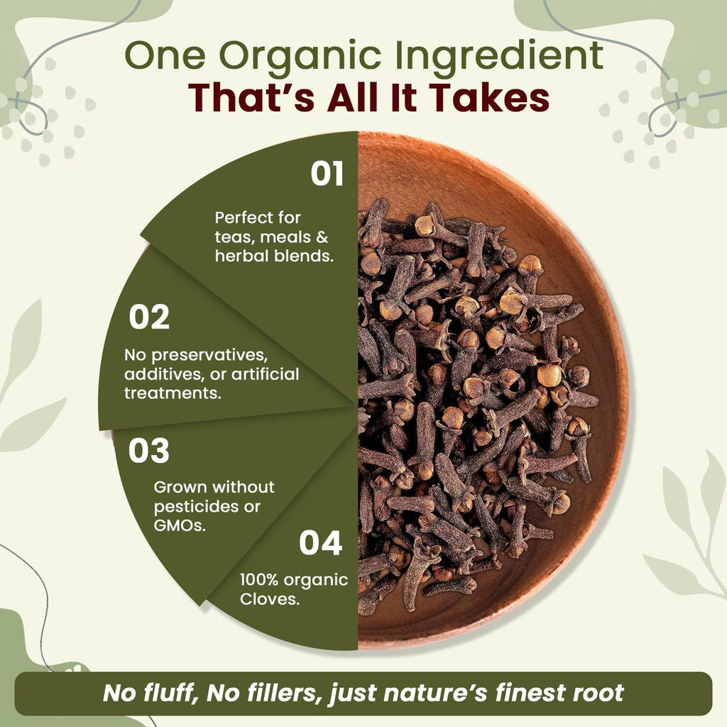 Organic Way Hand Selected Cloves Whole (Syzygium Aromaticum) - Adds Flavour...