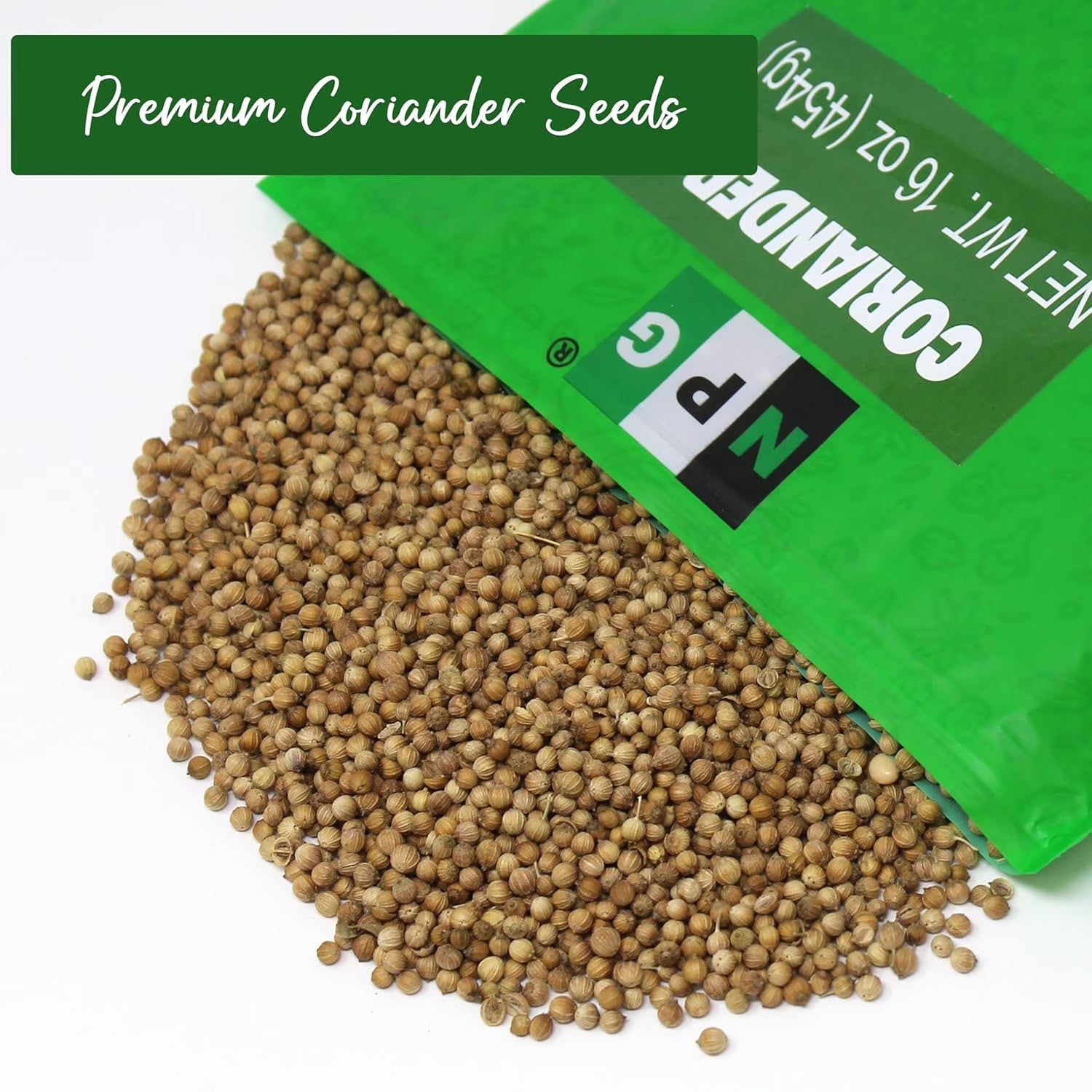 Coriander Seed 16 Oz, Whole Cilantro Seeds for Cooking & Seasoning, Spice for Indian & Middle Eastern Cuisine, Fresh Citrus Aroma, Nutty Flavor, Non-Gmo, Gluten Free