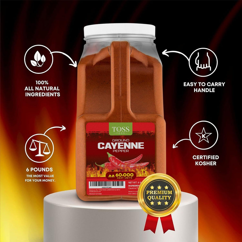 Extra Hot Cayenne Pepper Powder Bulk 60,000 Heat Units 6 LB, Ground Cayenne P...