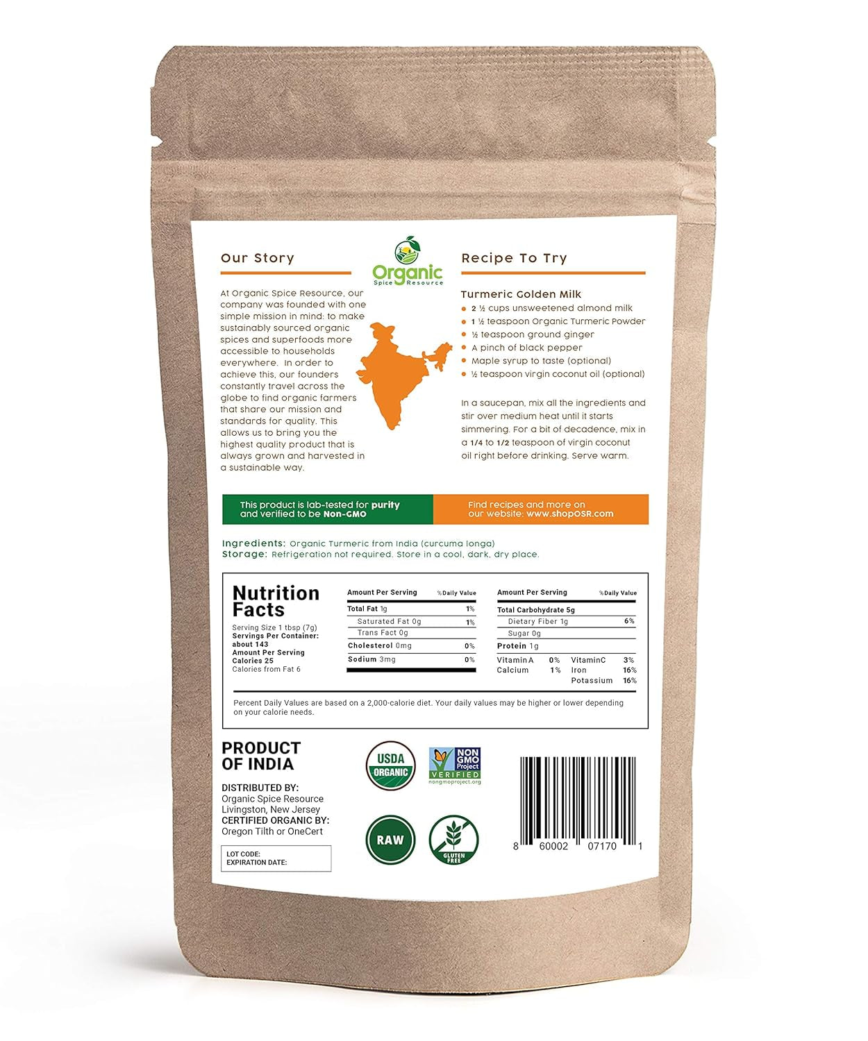 Organic Turmeric Powder W/Curcumin | 35.27 Ounce / 2.2 LBS | USDA Organics and N