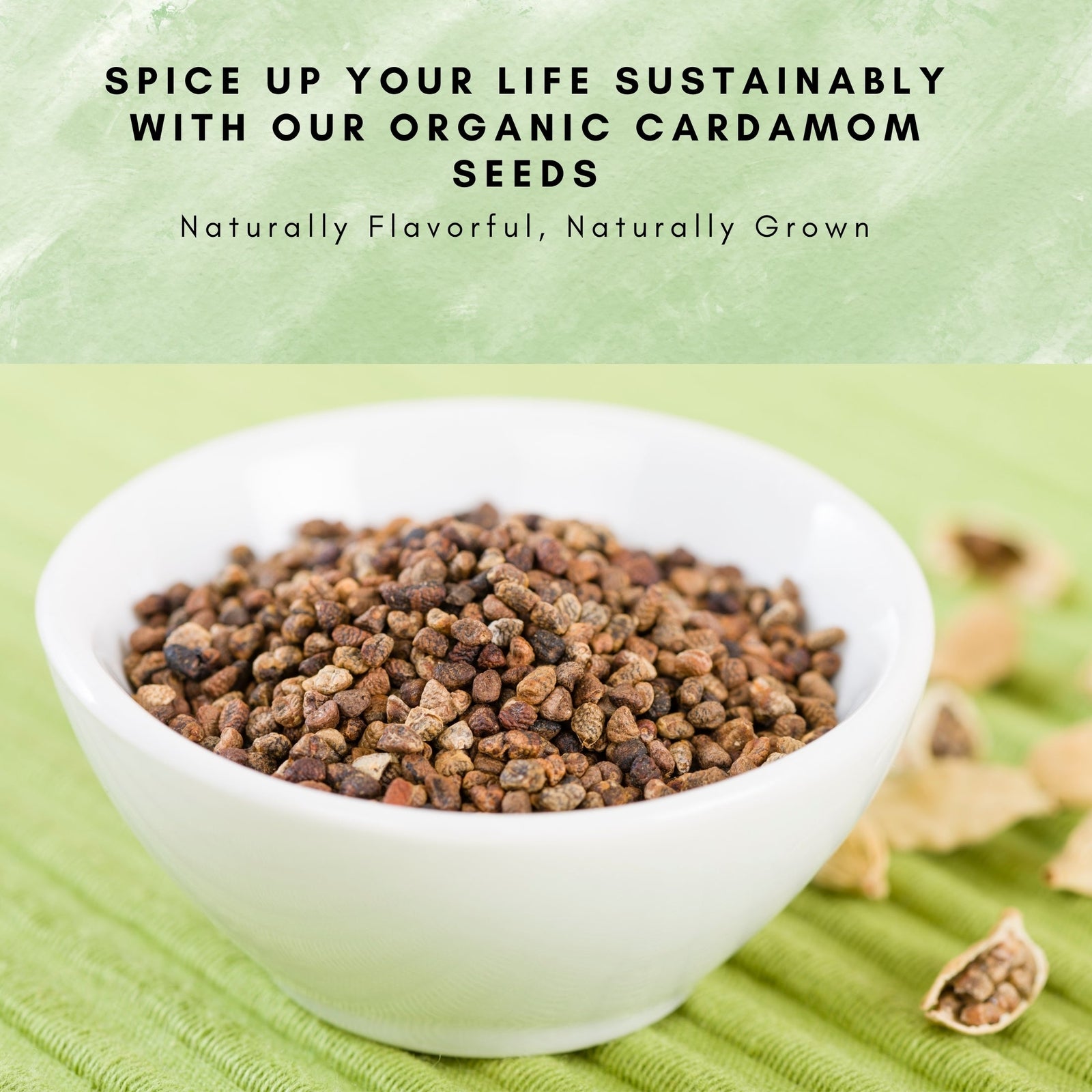 Organic Decorticated Cardamom Seeds-Usda Certified-Pure Spice for Sweet Dishes