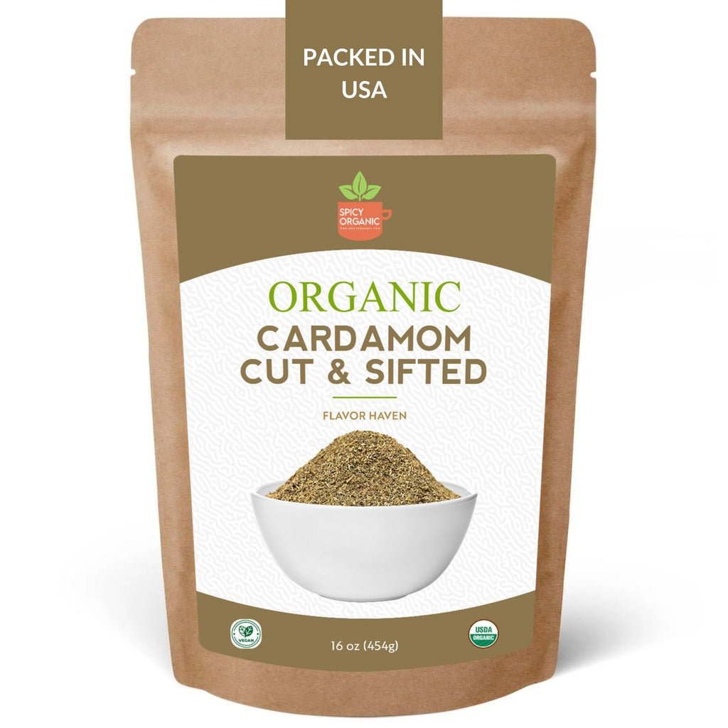 Organic Cut & Sifted Cardamom- Pure Flavor Boost for Beverges, Cooking & Baking