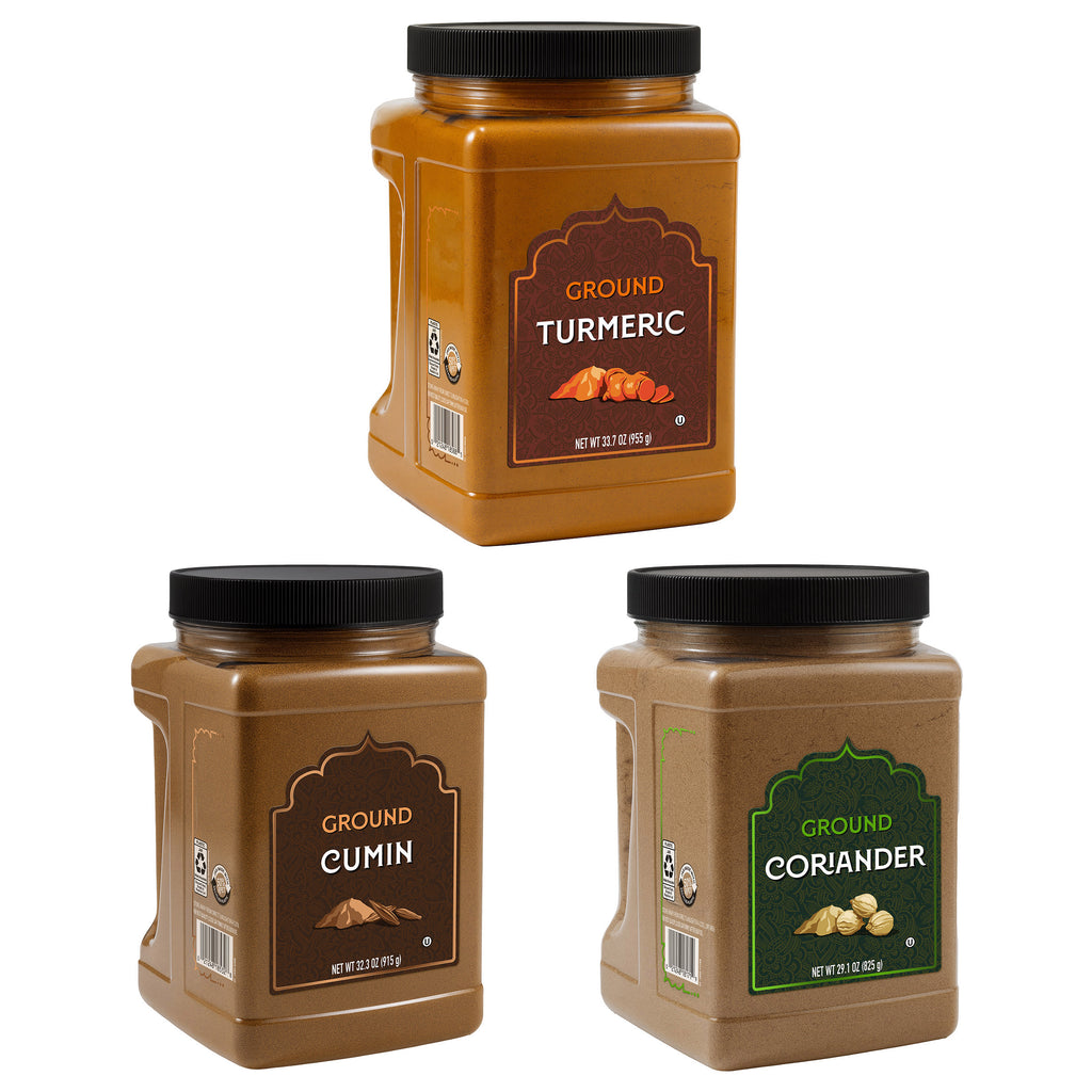 Cumin, Coriander, and Turmeric Spice Bundle, 5.9 Lbs