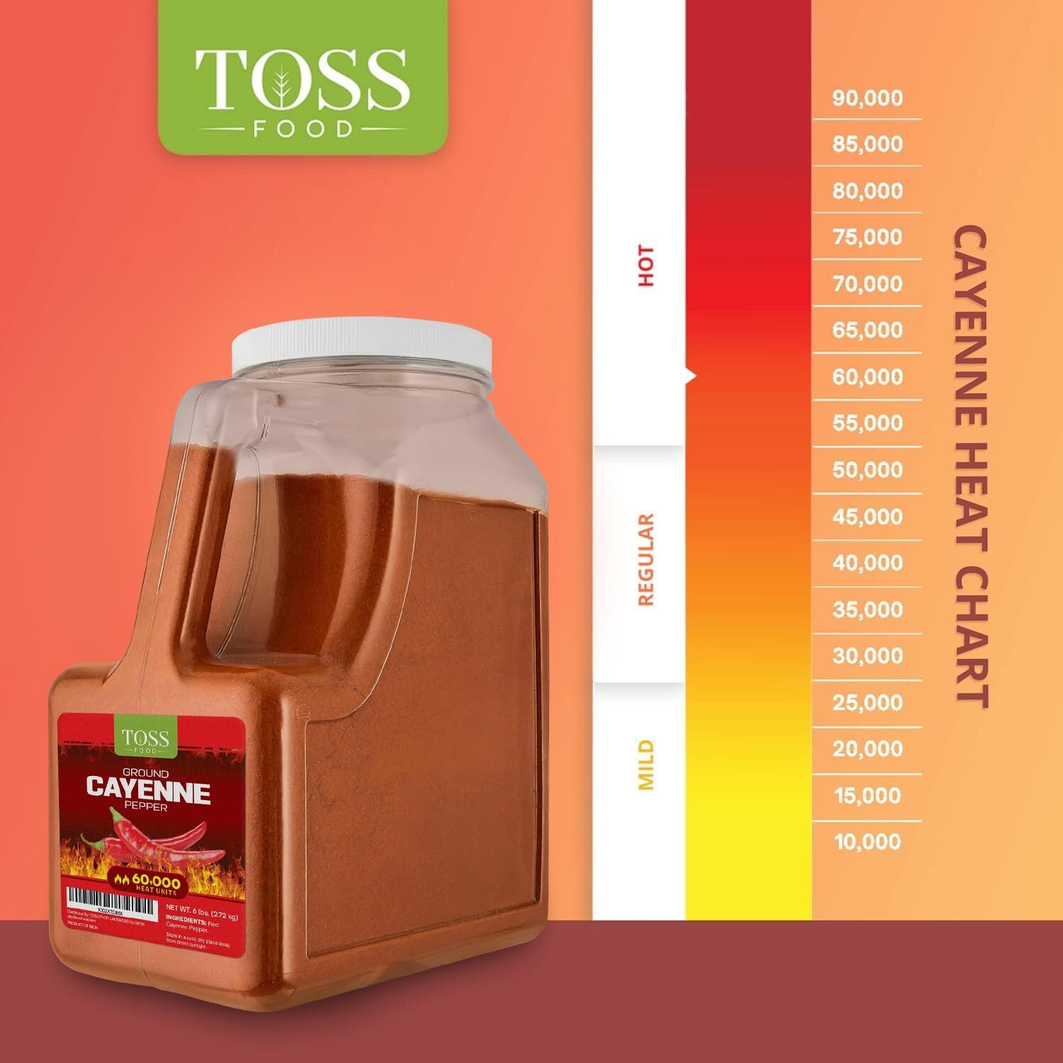 Extra Hot Cayenne Pepper Powder Bulk 60,000 Heat Units 6 LB, Ground Cayenne P...