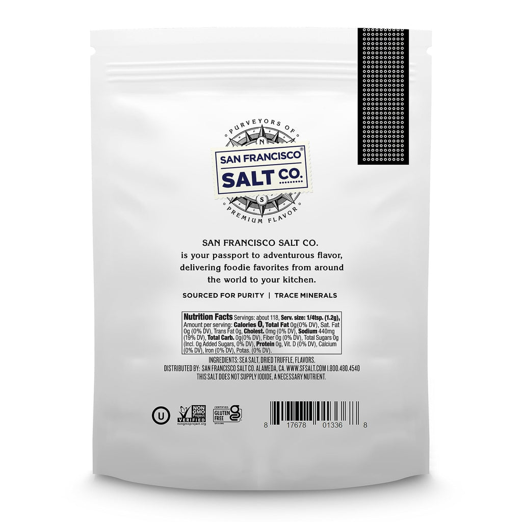 Italian Black Truffle Salt 5 Oz. Resealable Pouch - San Francisco Salt Company