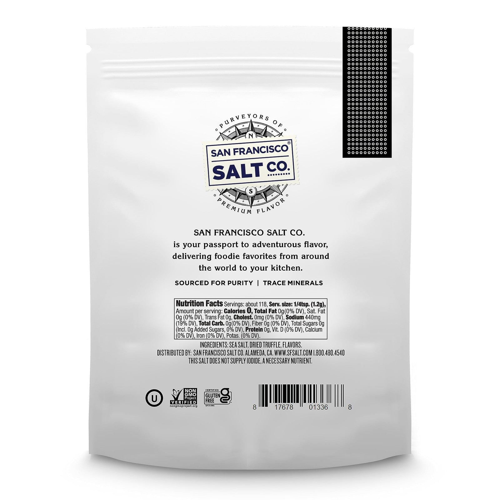 Italian Black Truffle Salt 5 Oz. Resealable Pouch - San Francisco Salt Company