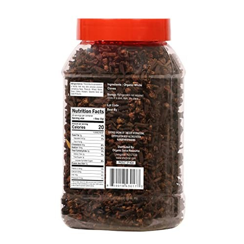 Organic Whole Cloves | 2.29 Oz or 65G | USDA Organic Approved | Vegan | Non-Gmo,