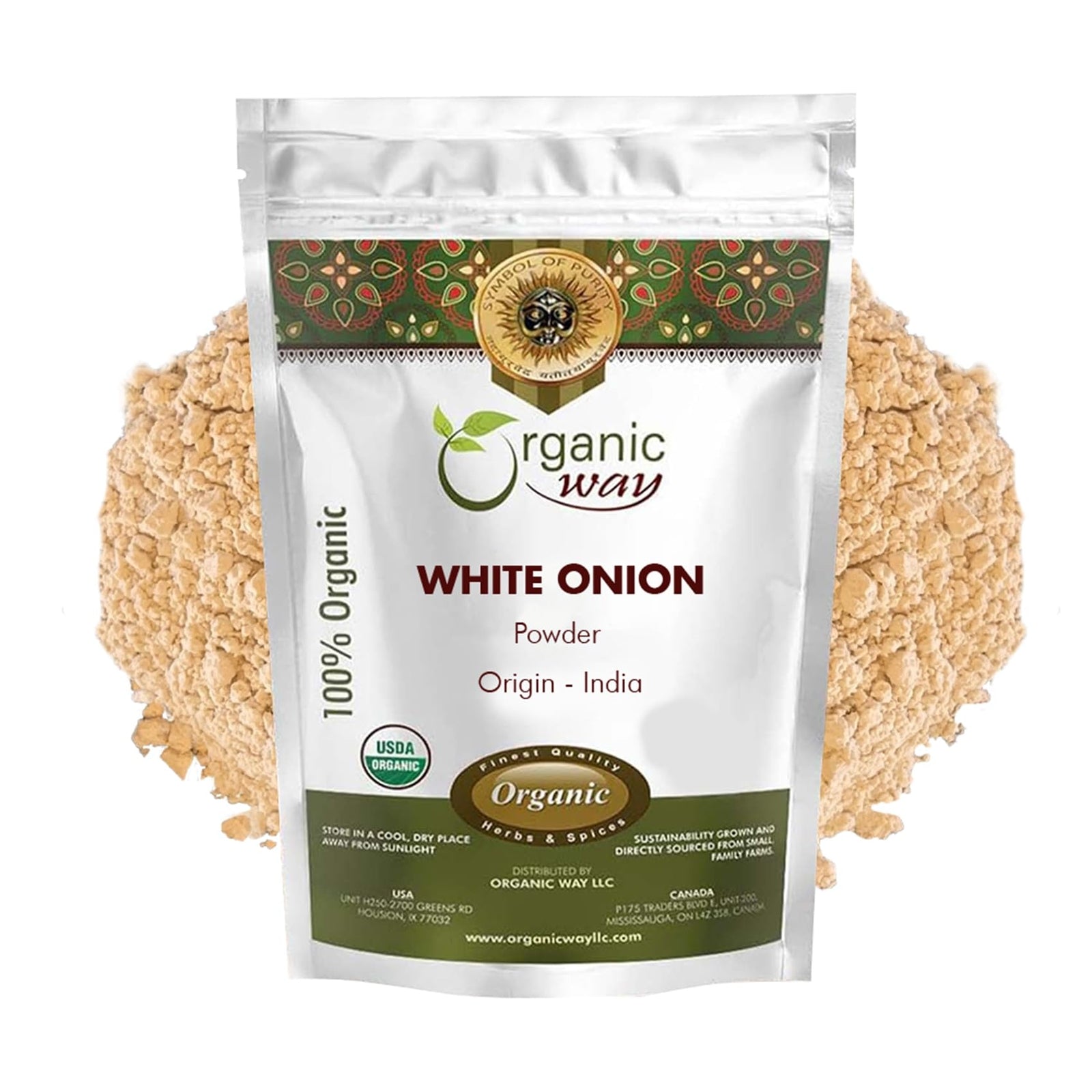 Organic Way White Onion Powder | Kosher Certified Origin India (1 Lb - 16 Oz)
