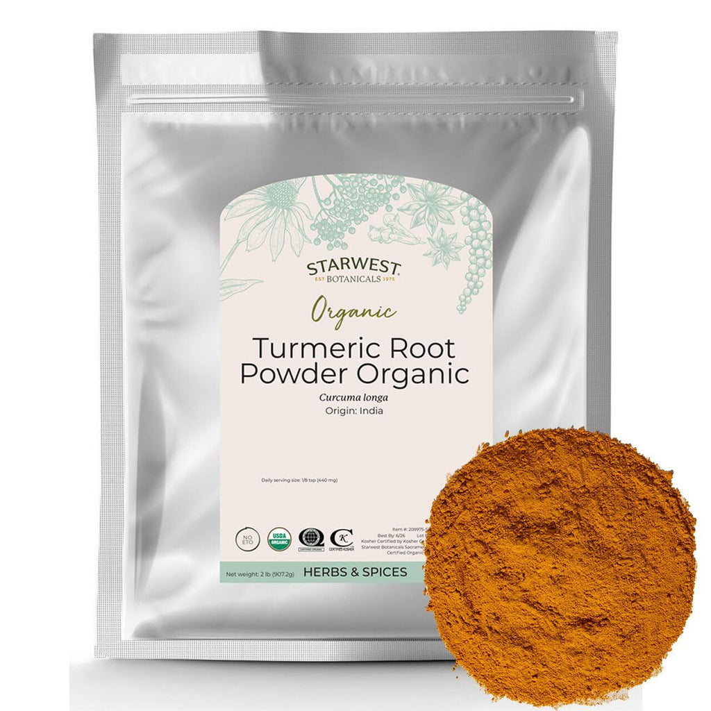 Organic Turmeric Root Powder 16 Ounces Non Irradiated Vegan Certified Kosher