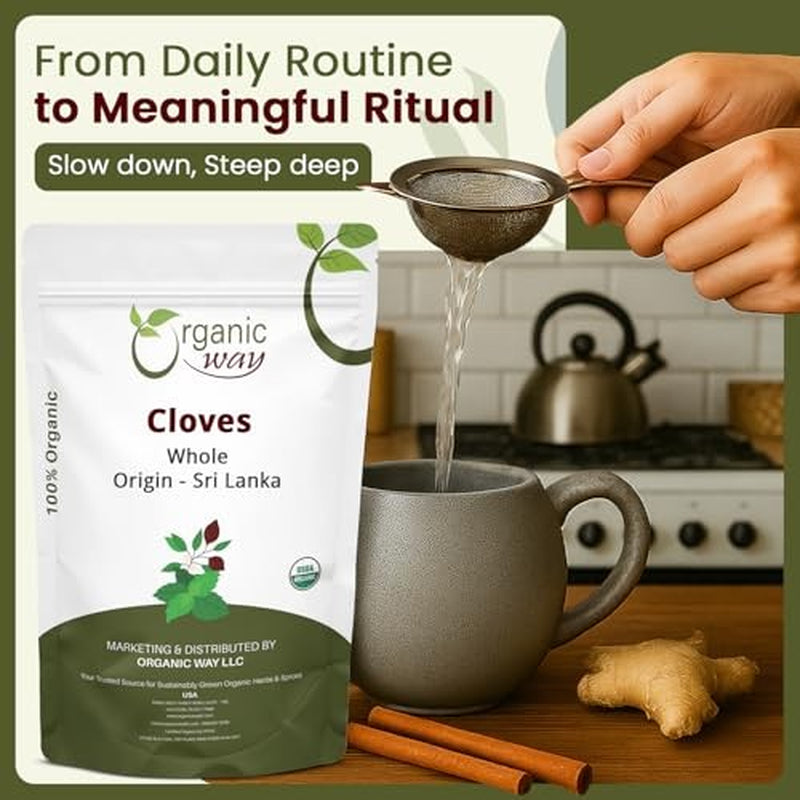 Organic Way Hand Selected Cloves Whole (Syzygium Aromaticum) - Adds Flavour...