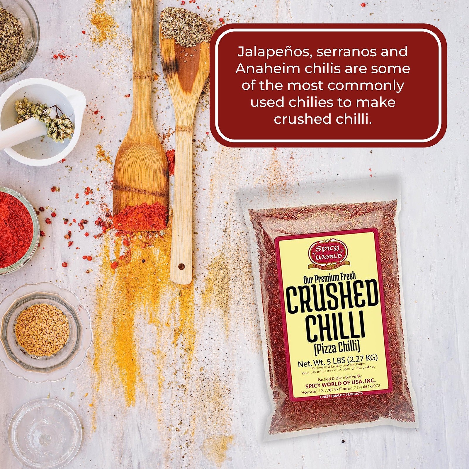 Spicy Crushed Red Chili Flakes - 5 Pound Bulk Value Pack for Flavorful Heat