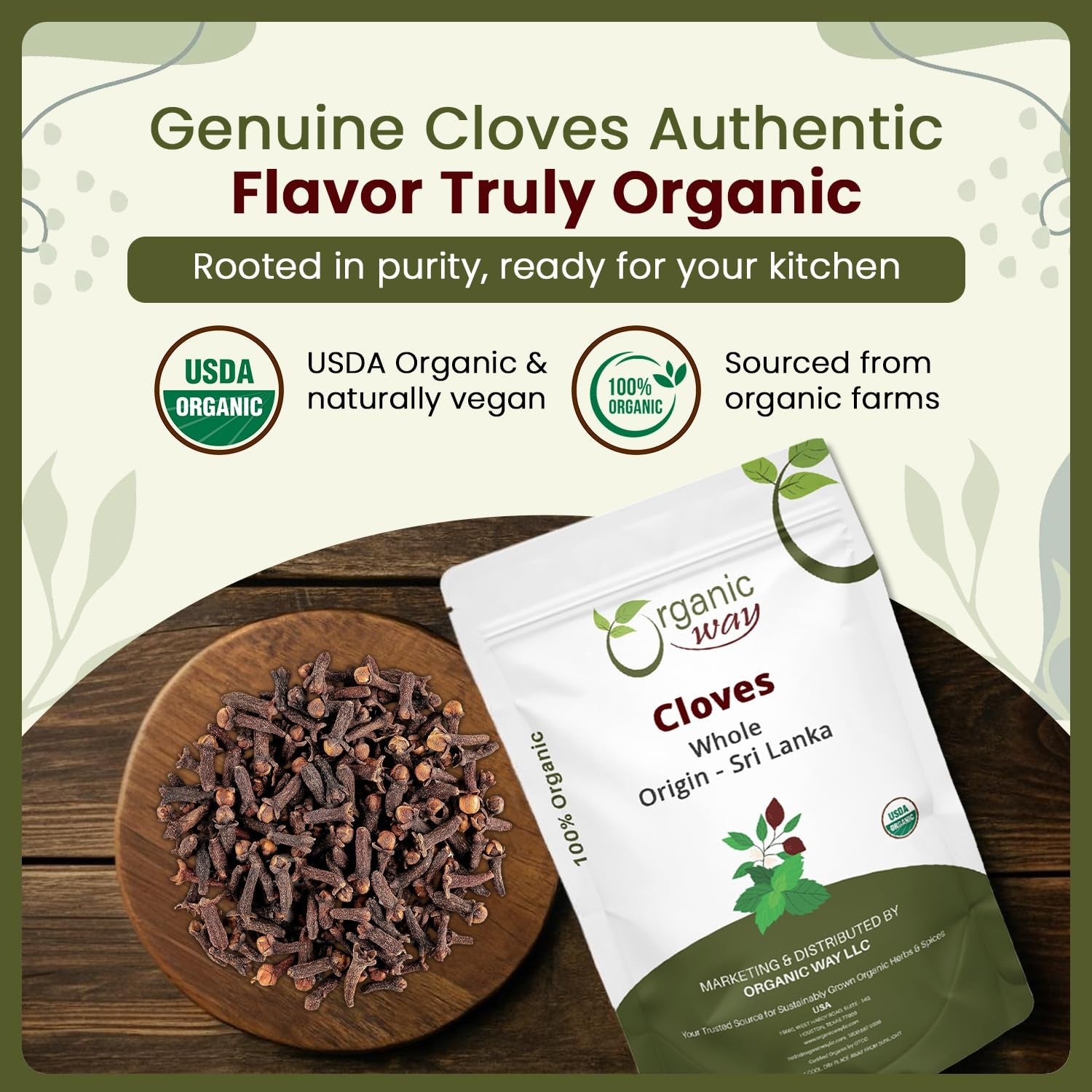 Organic Way Hand Selected Cloves Whole (Syzygium Aromaticum) - Adds Flavour...