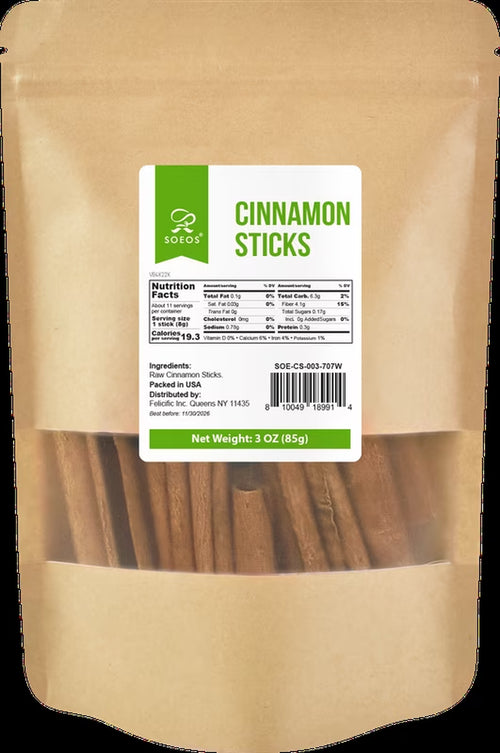 Cinnamon Sticks, 3 Oz (85G), Small Kraft Bag