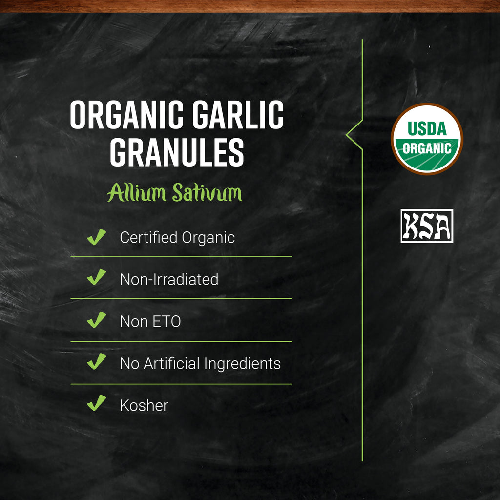 Certified Organic Garlic Granules, 16 Oz