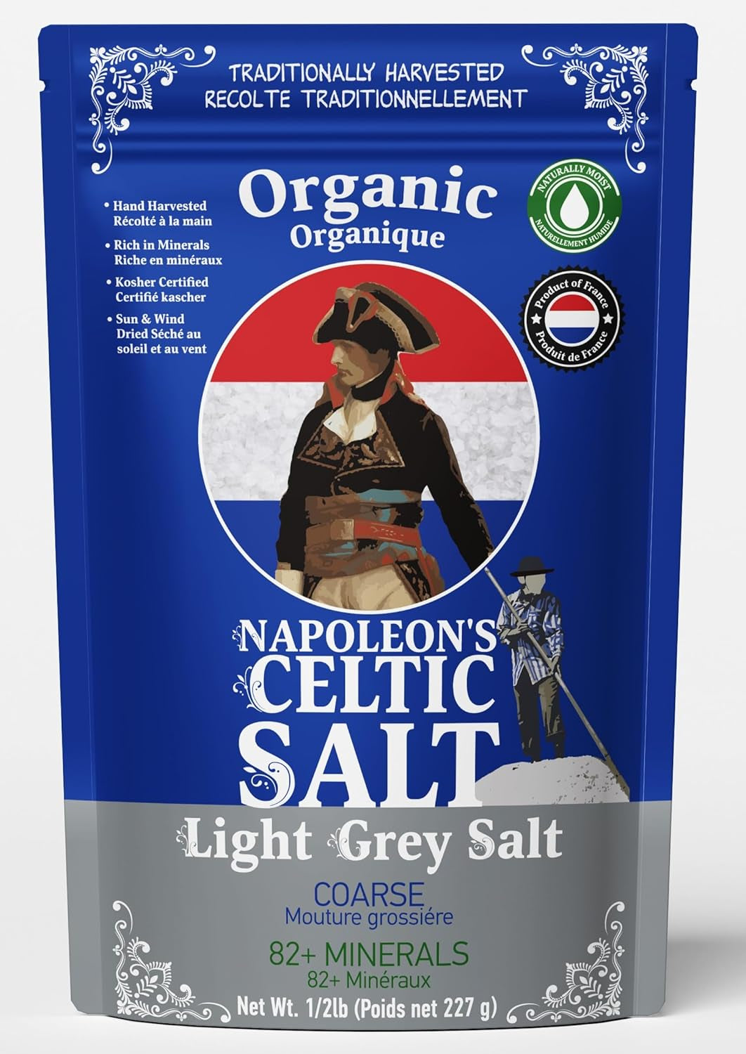 Napoleon'S Celtic Organic 82 Minerals Sea Salt Coarse, French Sea Salt, Grey Sal