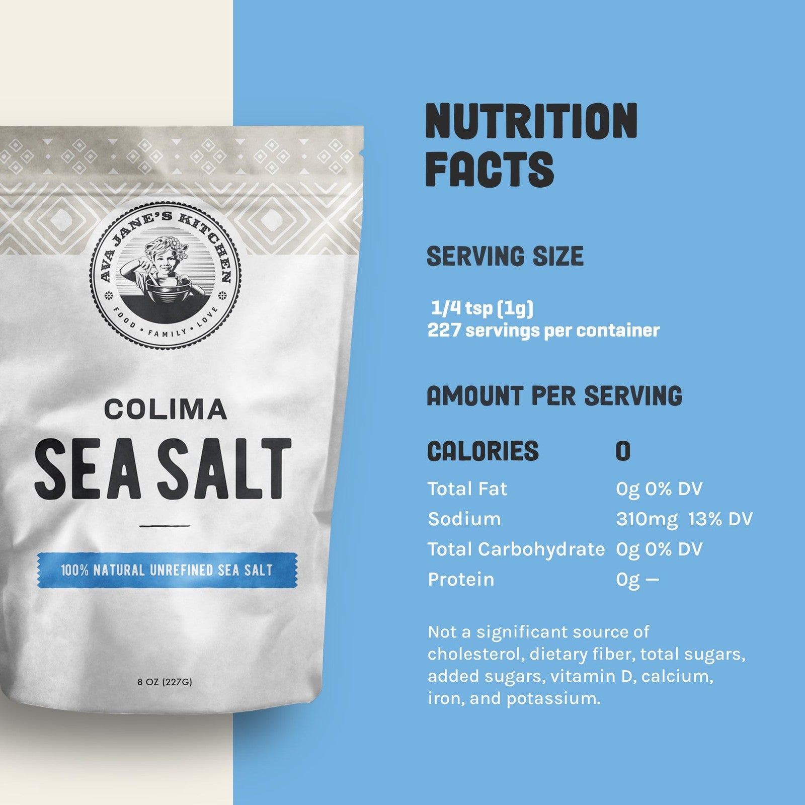 Colima Coarse Sea Salt - Unrefined Natural Sea Salt for Health - 227 Servings