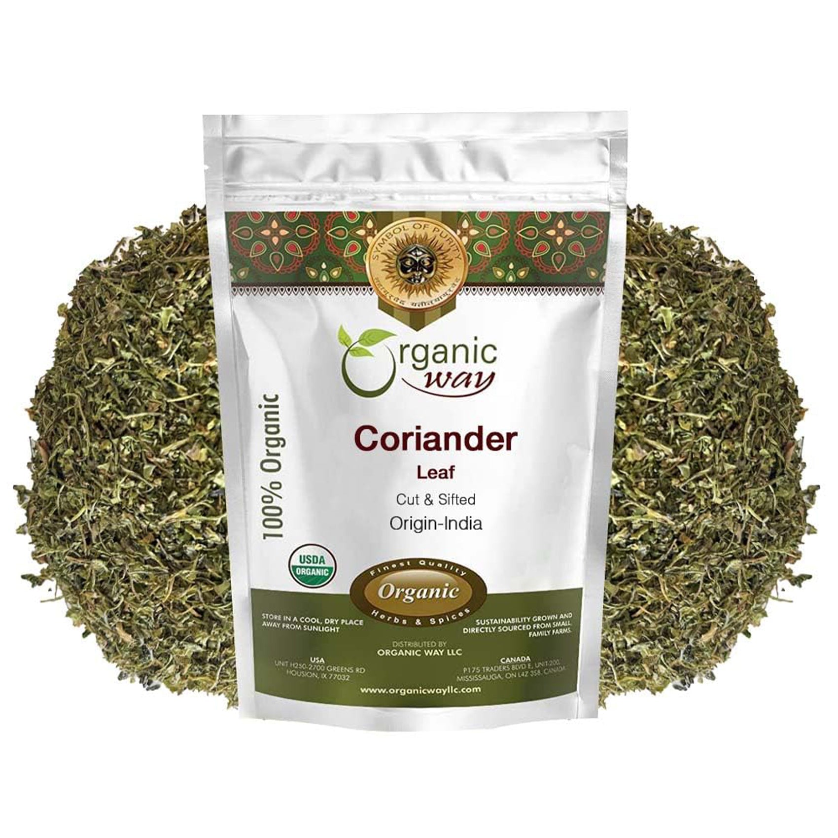 Organic Way Coriander Leaves/ Cilantro Leaves Cut and Sifted