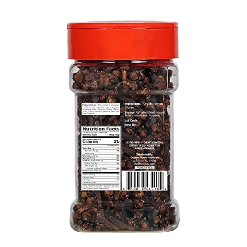 Organic Whole Cloves | 2.29 Oz or 65G | USDA Organic Approved | Vegan | Non-Gmo,