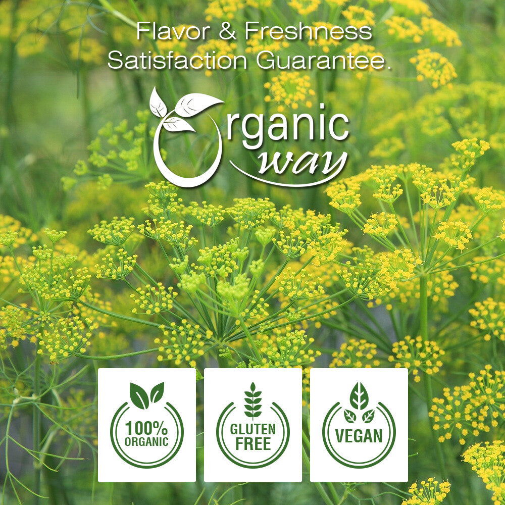 Organic Way Fennel Seed Powder- Gluten Free | USDA Certified 8 Oz (227 G)