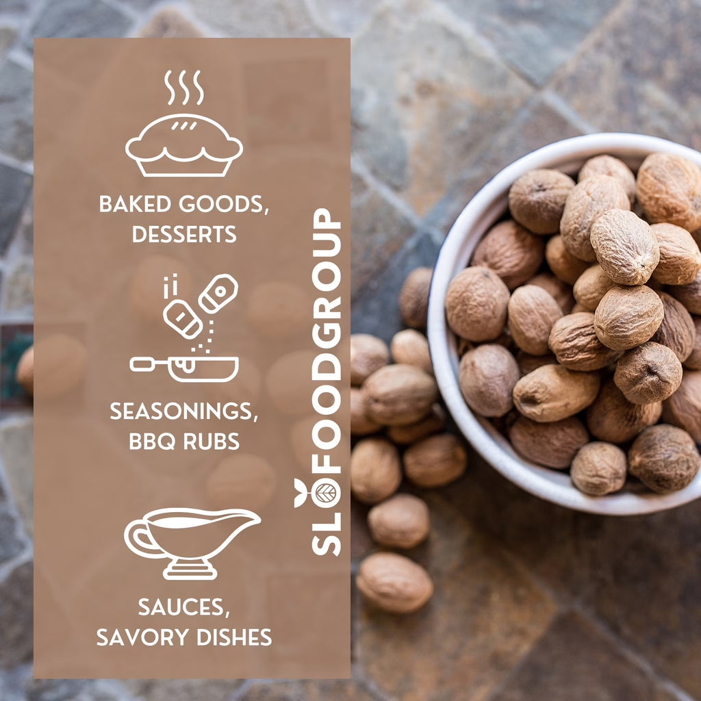 Gourmet Whole Nutmeg Grown in Sri Lanka (8 Ounces)