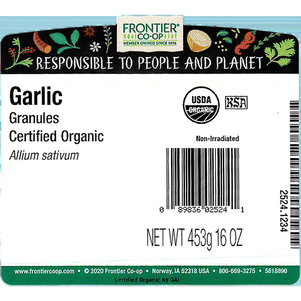Certified Organic Garlic Granules, 16 Oz