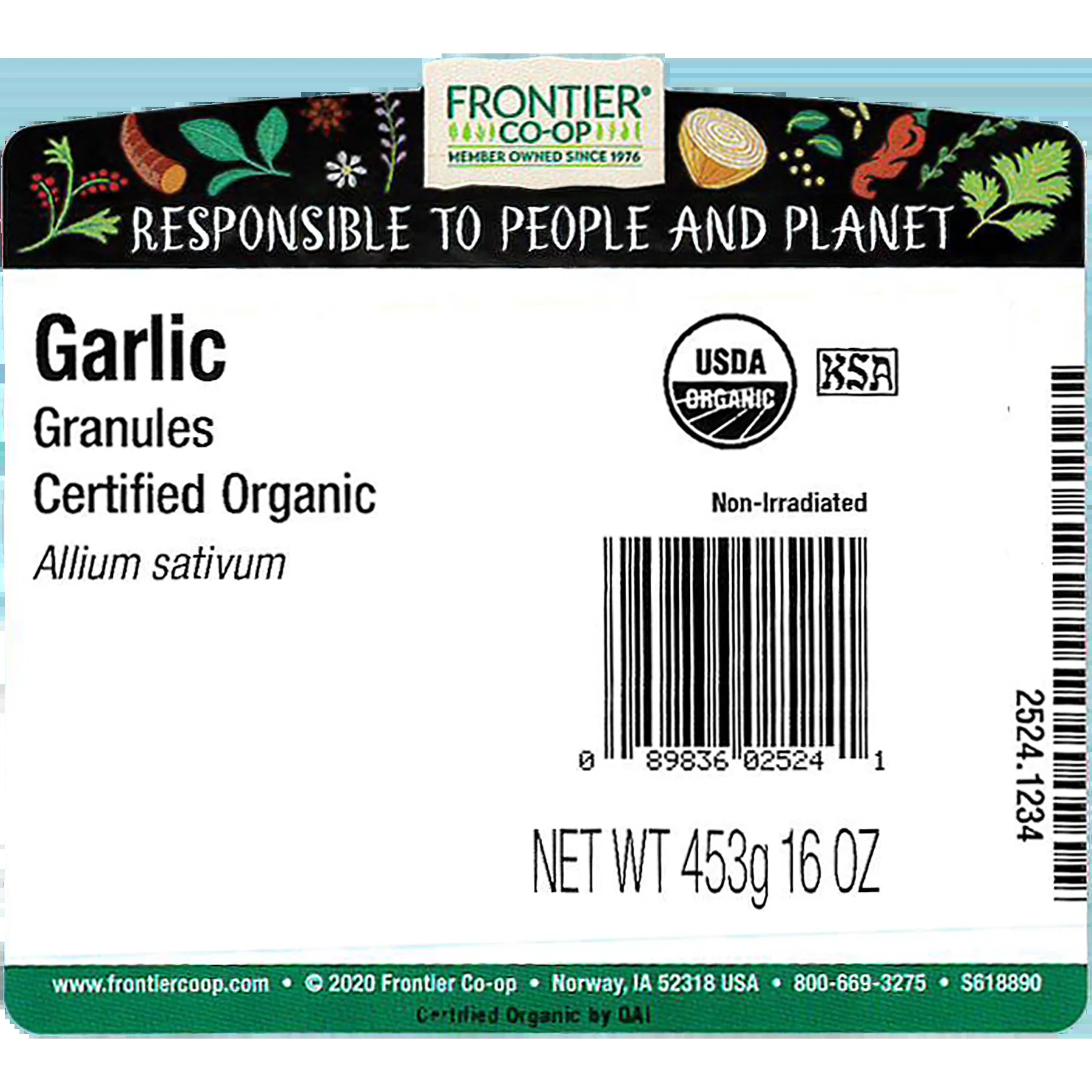 Certified Organic Garlic Granules, 16 Oz