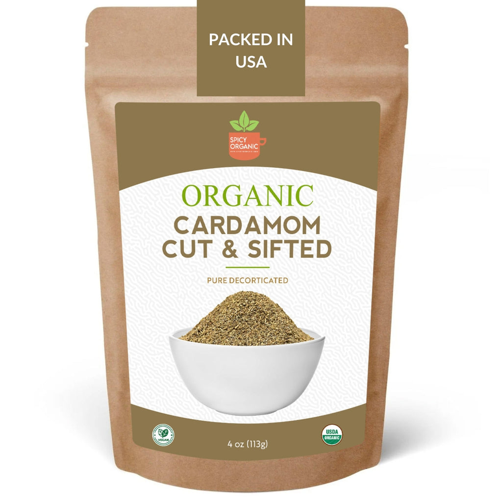 Organic Cut & Sifted Cardamom- Pure Flavor Boost for Beverges, Cooking & Baking