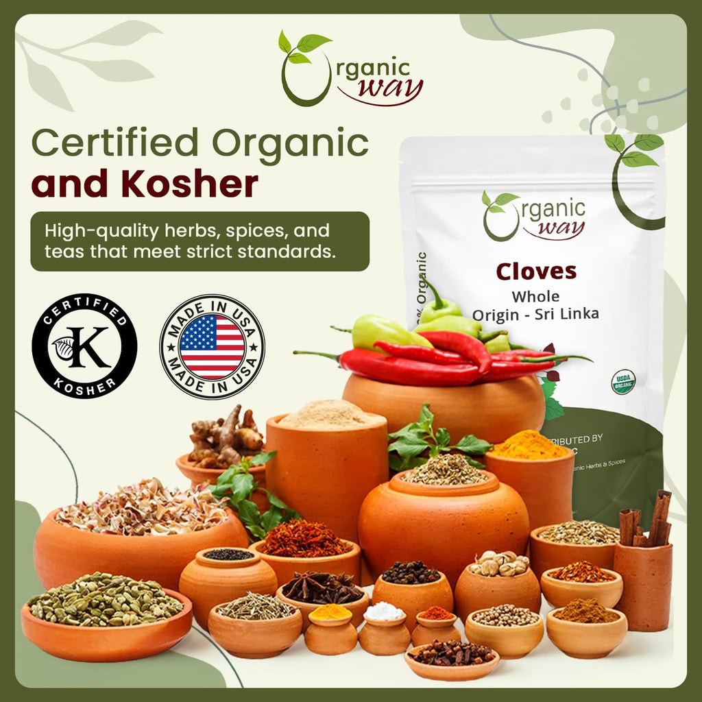 Organic Way Hand Selected Cloves Whole (Syzygium Aromaticum) - Adds Flavour...