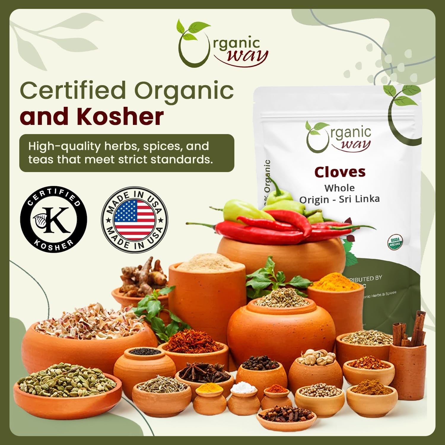 Organic Way Hand Selected Cloves Whole (Syzygium Aromaticum) - Adds Flavour...
