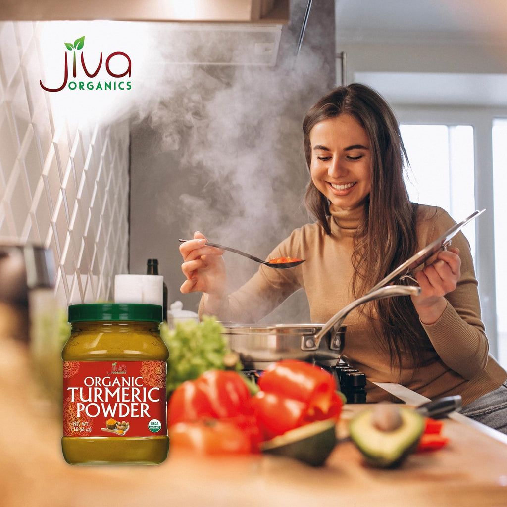Organic Turmeric Powder - 1LB Jar - 100% Raw W/Curcumin from India - by Jiva