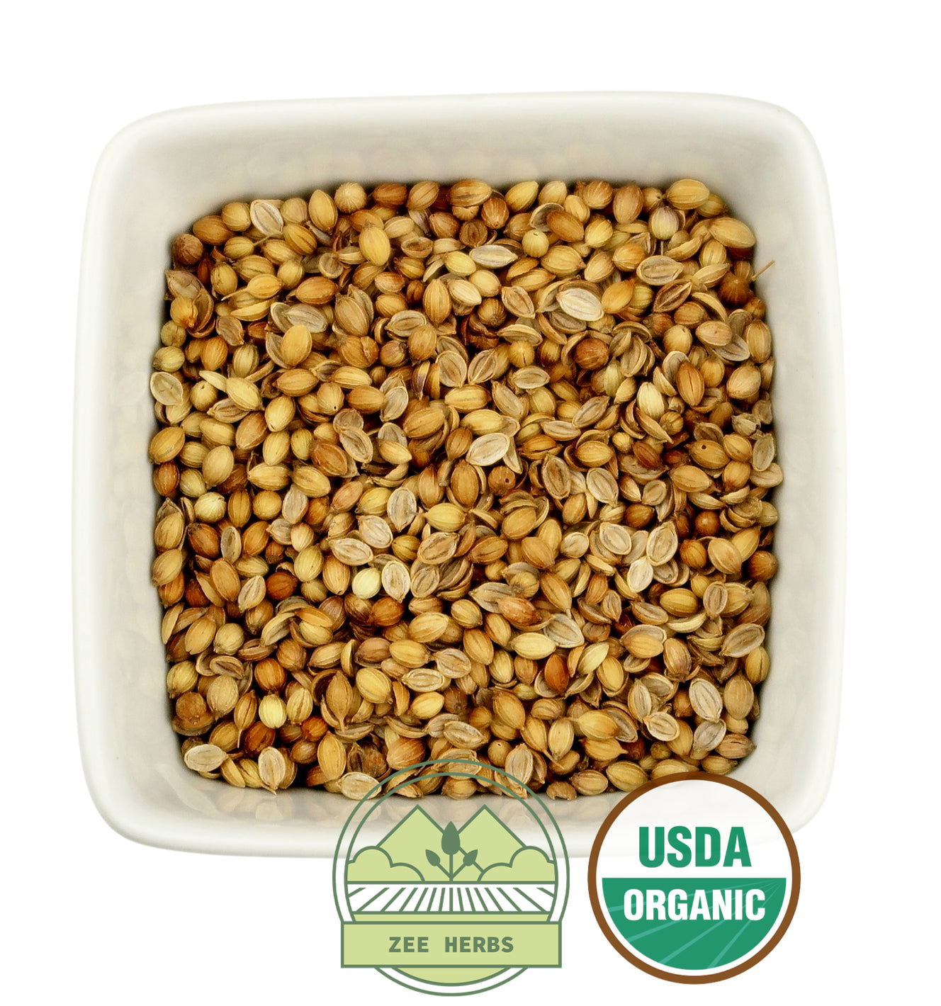 Organic Coriander Seed, Whole (Coriandrum Sativum)