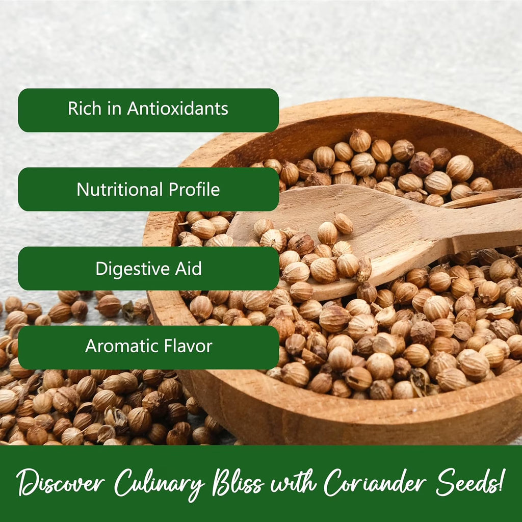 Coriander Seed 16 Oz, Whole Cilantro Seeds for Cooking & Seasoning, Spice for Indian & Middle Eastern Cuisine, Fresh Citrus Aroma, Nutty Flavor, Non-Gmo, Gluten Free