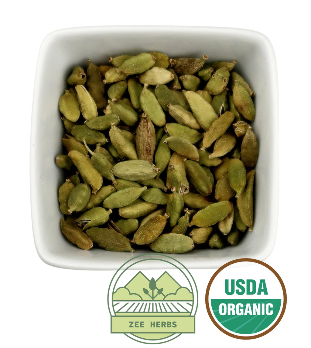 Organic Green Cardamom Pods, Whole (Elettaria Cardamomum)