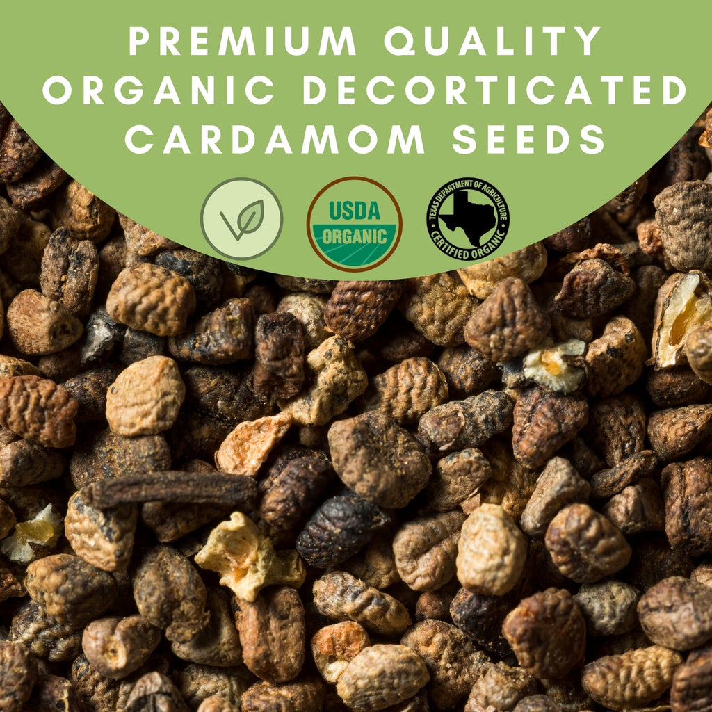 Organic Decorticated Cardamom Seeds-Usda Certified-Pure Spice for Sweet Dishes