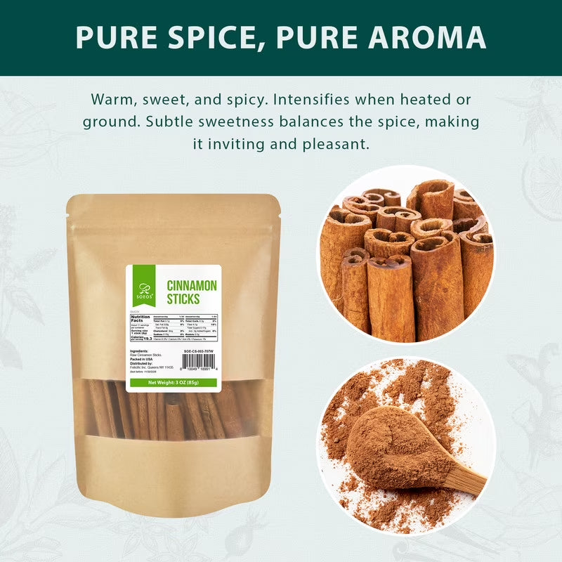 Cinnamon Sticks, 3 Oz (85G), Small Kraft Bag