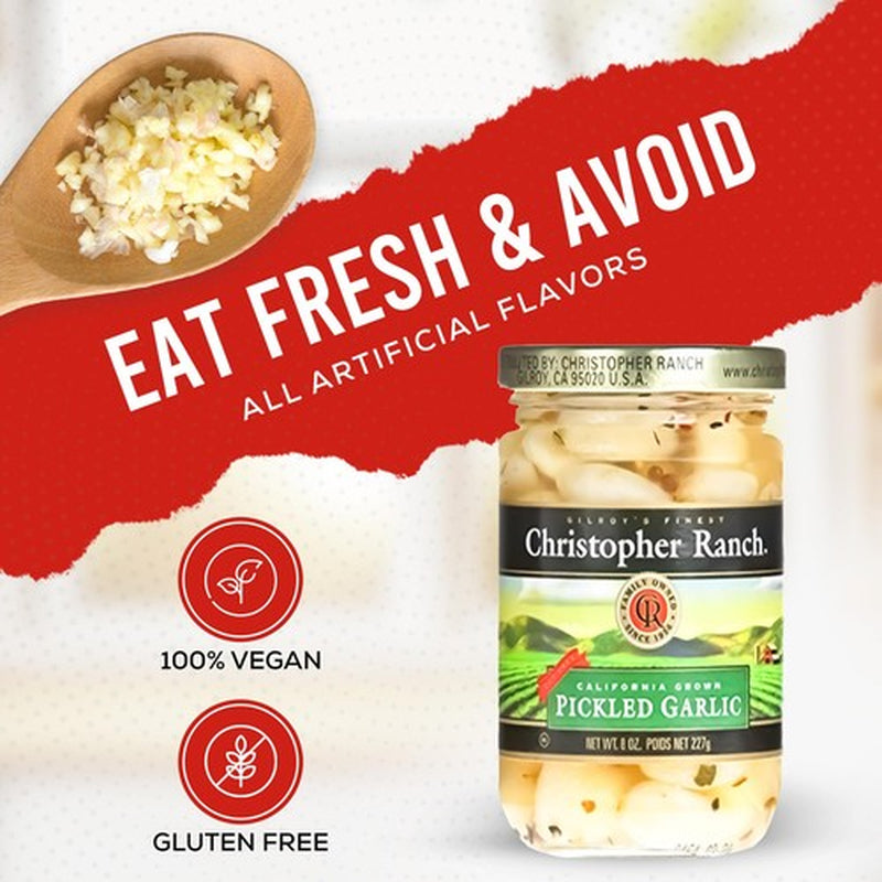 Christopher Ranch Pickled Garlic 8Oz Vegan Gluten Free Authentic California F...
