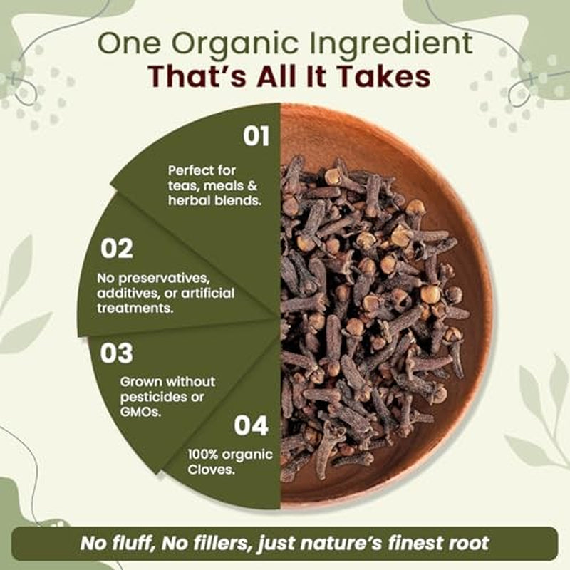 Organic Way Hand Selected Cloves Whole (Syzygium Aromaticum) - Adds Flavour...