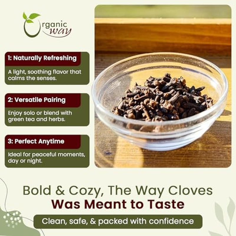 Organic Way Hand Selected Cloves Whole (Syzygium Aromaticum) - Adds Flavour...